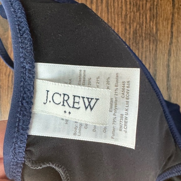 Jcrew navy ruffle bikini top size small - Picture 3 of 4